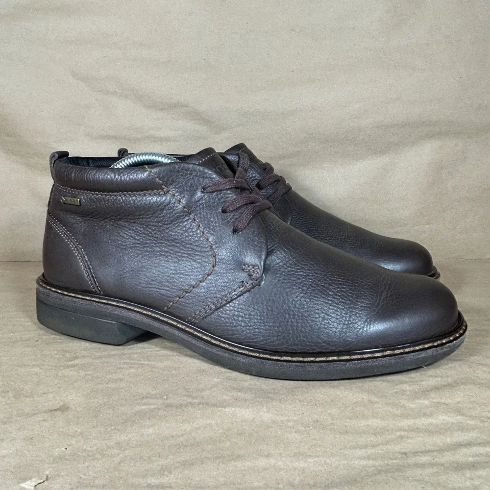 ECCO GORE-TEX Waterproof Chukka Boots Mens Size 9(42)-Brown Leather Ankle Boots